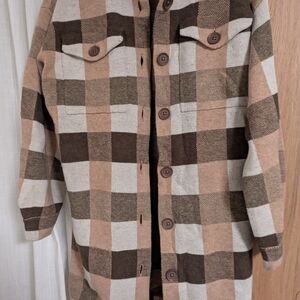 Anthropologie Field Flower Plaid Button-Up Jacket